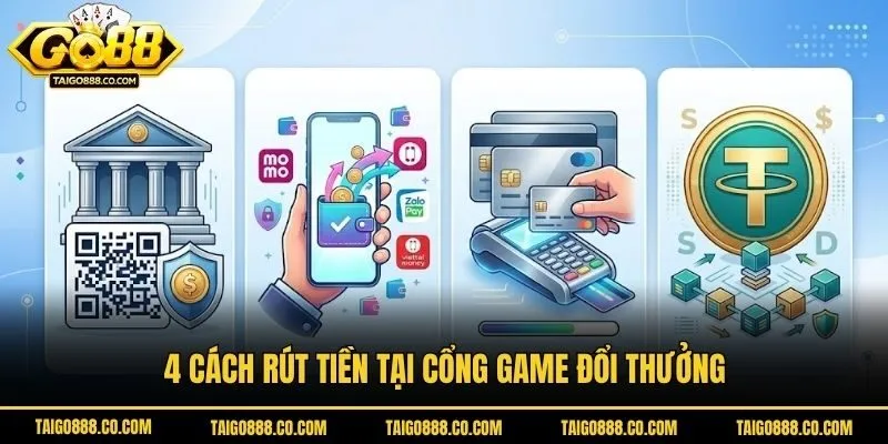 4 cách rút tiền tại cổng game đổi thưởng