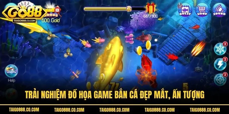 Trải nghiệm đồ họa game bắn cá đẹp mắt, ấn tượng